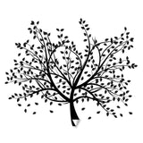 Black tree sticker decal with detailed branches and leaves.