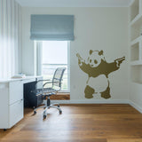 Panda with pistols wall sticker in a modern office.