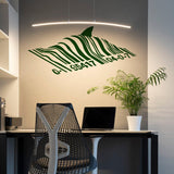 Barcode shark wall sticker displayed in a modern office.