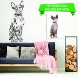 Custom pet portrait vinyl wall decal created from a submitted cat photograph.