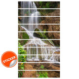 Stair riser vinyl decals featuring a beautiful waterfall design.