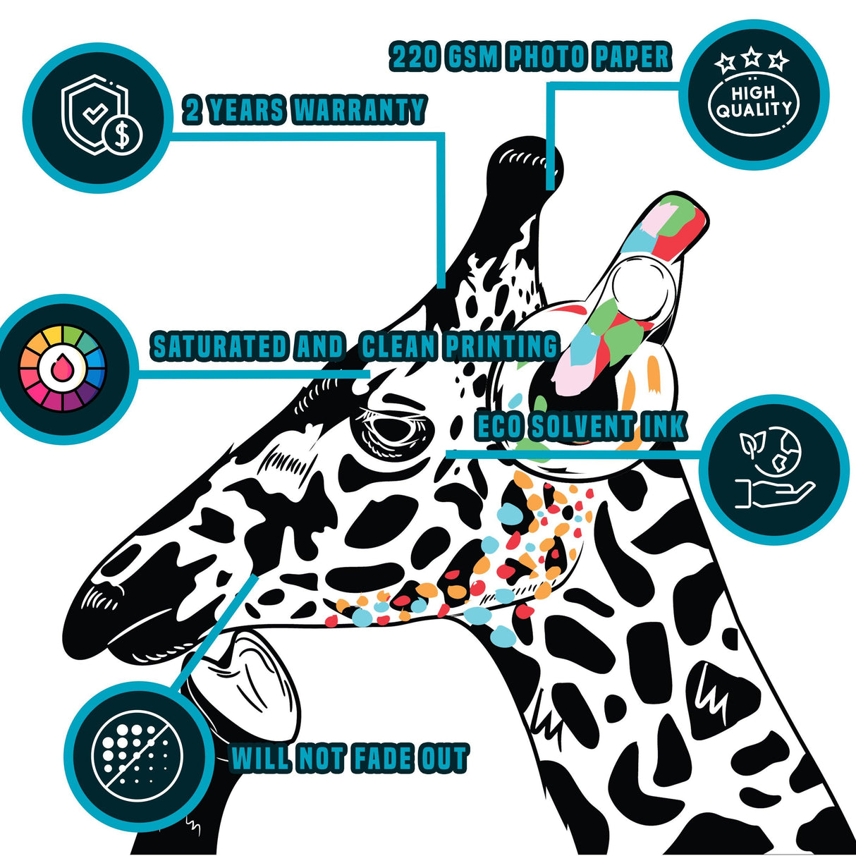 Alternate product view of Giraffe Wall Art Sticker.