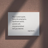 Customized canvas artwork featuring personalized quote options for uplifting wall decor.