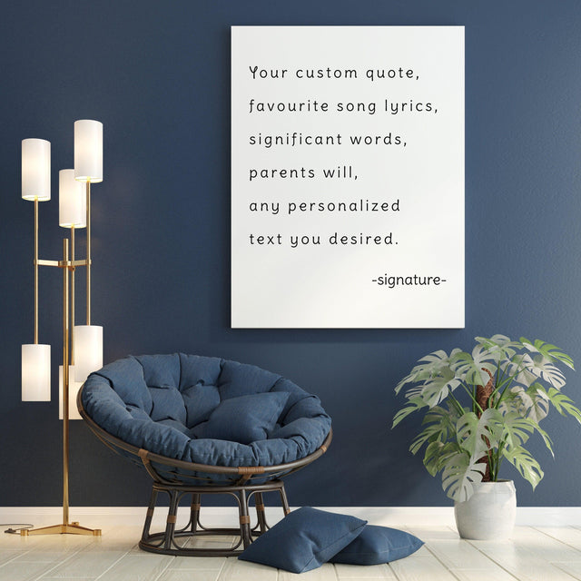 Customized motivational canvas artwork with personalized quote.