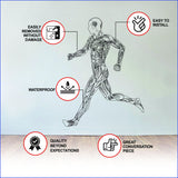 Mens body silhouette wall decal product features graphic.