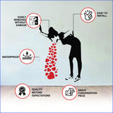 Love Sick Girl wall decal with red heart details.