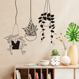 Botanical Oasis Wall Sticker featuring hanging plant baskets, adding a natural touch to home decor.