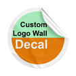 Custom logo wall decal showcasing a unique design in green and orange colors.