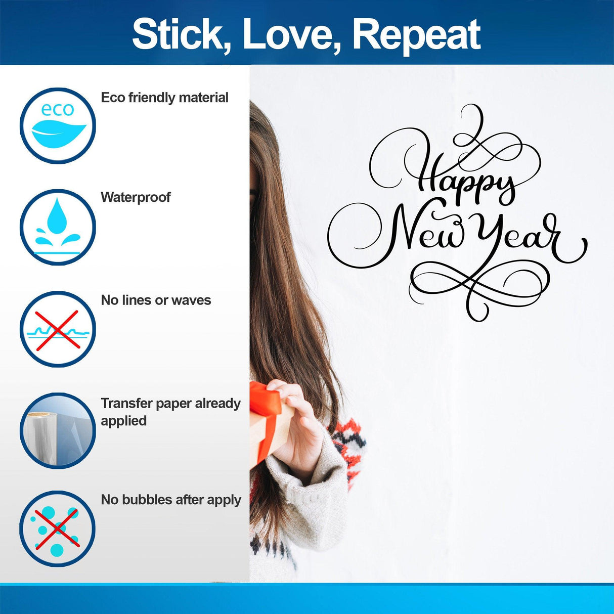 Product view of Uplifting New Year Quote Wall Vinyl Sticker.