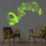 Светящаяся композиция Music Is Life с наушниками и нотами