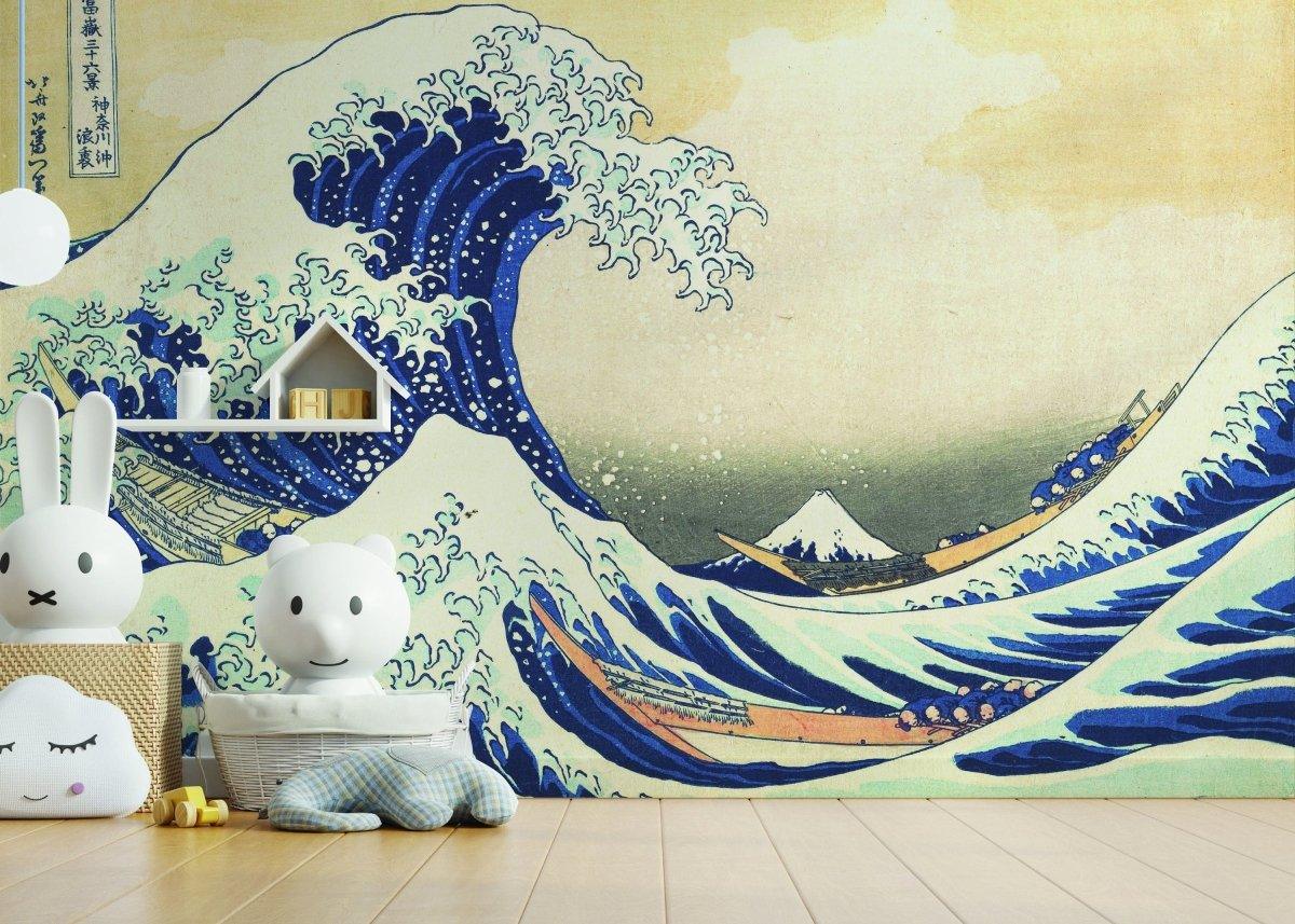 Ocean Serenity Wall Art Decal featuring Kanagawa Wave design for a tranquil living space transformation.