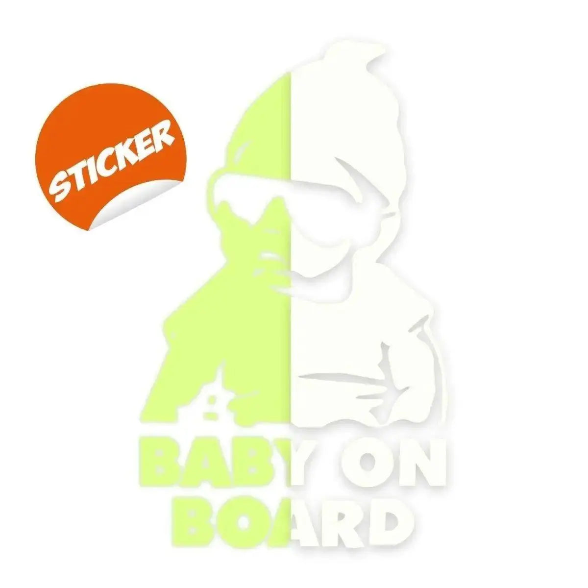 Люминесцентная наклейка Baby on Board с изображением ребёнка.