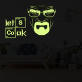 Glow-in-the-dark chemistry wall decal with a character portrait and Let's Cook quote.