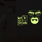 Glow-in-the-dark Let's Cook wall decal with a chemistry-themed character design.