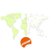 Glowing Earth wall sticker showing luminous world map design.