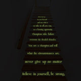 Фразы Believe in Yourself на лестнице в темноте